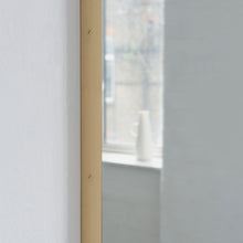 In Stock Oversized Quadris™ Wall leaning and Wall Hanging Rectangular Mirror, Brass Frame