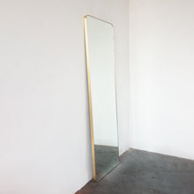 In Stock Oversized Quadris™ Wall leaning and Wall Hanging Rectangular Mirror, Brass Frame