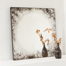 Sunrise™ Antiqued and Finely Etched Illuminated Mirror with Blackened Metal Frame