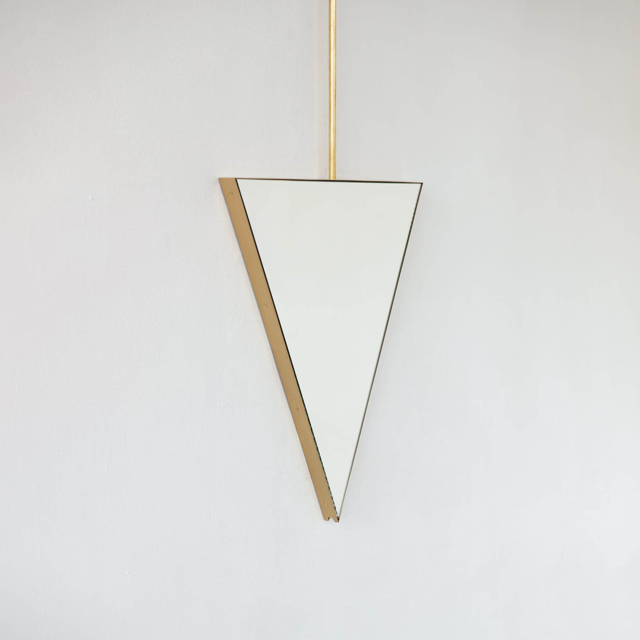Triangular Ceiling Suspended Reversible Mirror,Brass Frame ...