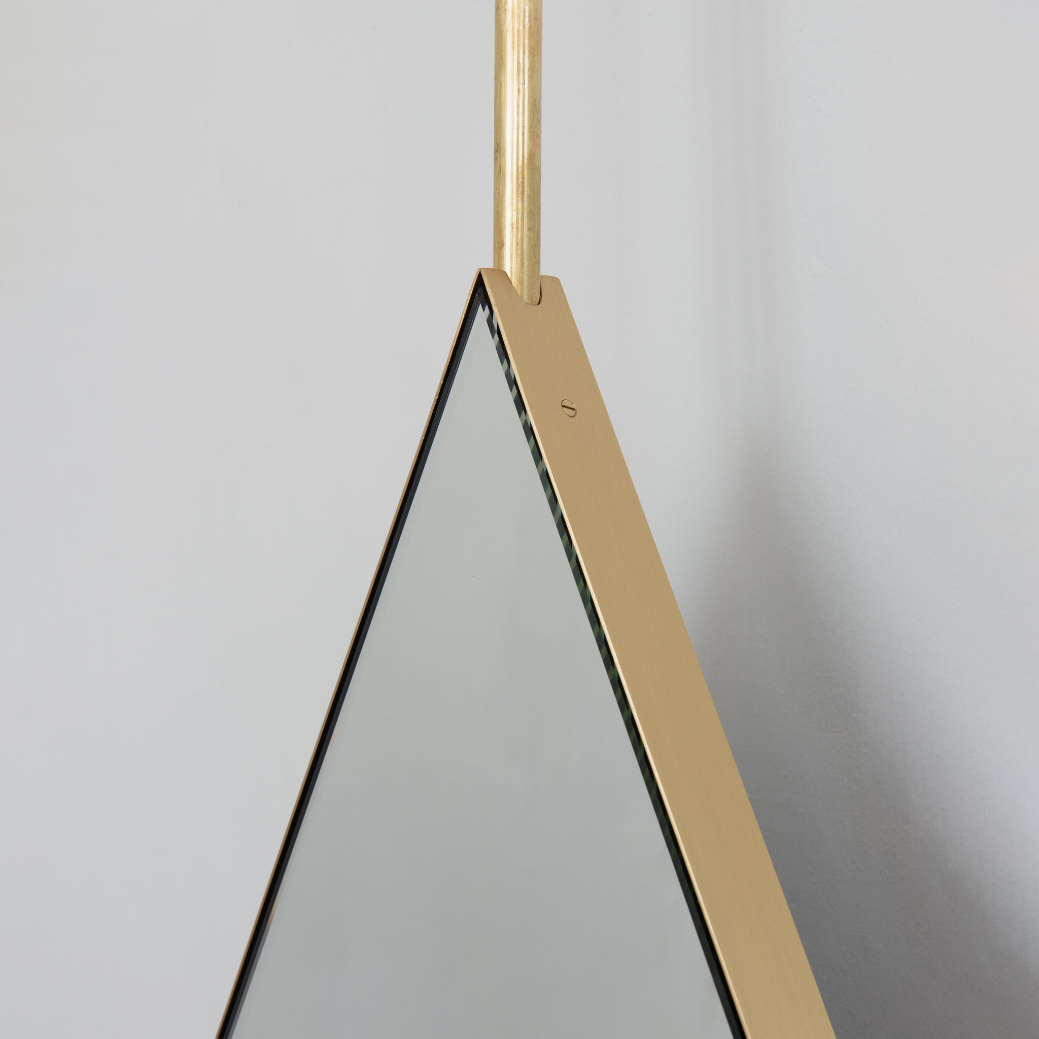 Triangular Corner Mirror Triangular Ceiling Suspended Reversible Mirror,Brass Frame ...