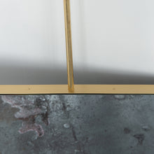 Reversible Triangular Ceiling Suspended Bathroom Contemporary Mirror with Brass Frame