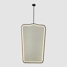 Set of two Mid century inspired Ceiling Suspended Illuminated Mirror with Bronze Patina Frame - Vintage N.4