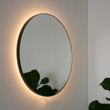 Orbis™ Illuminated Contemporary Round Mirror with a Brass Frame, Customisable