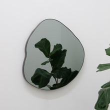 Ergon™ Organic Shaped Illuminated Contemporary Mirror with Blackened Stainless Steel Frame