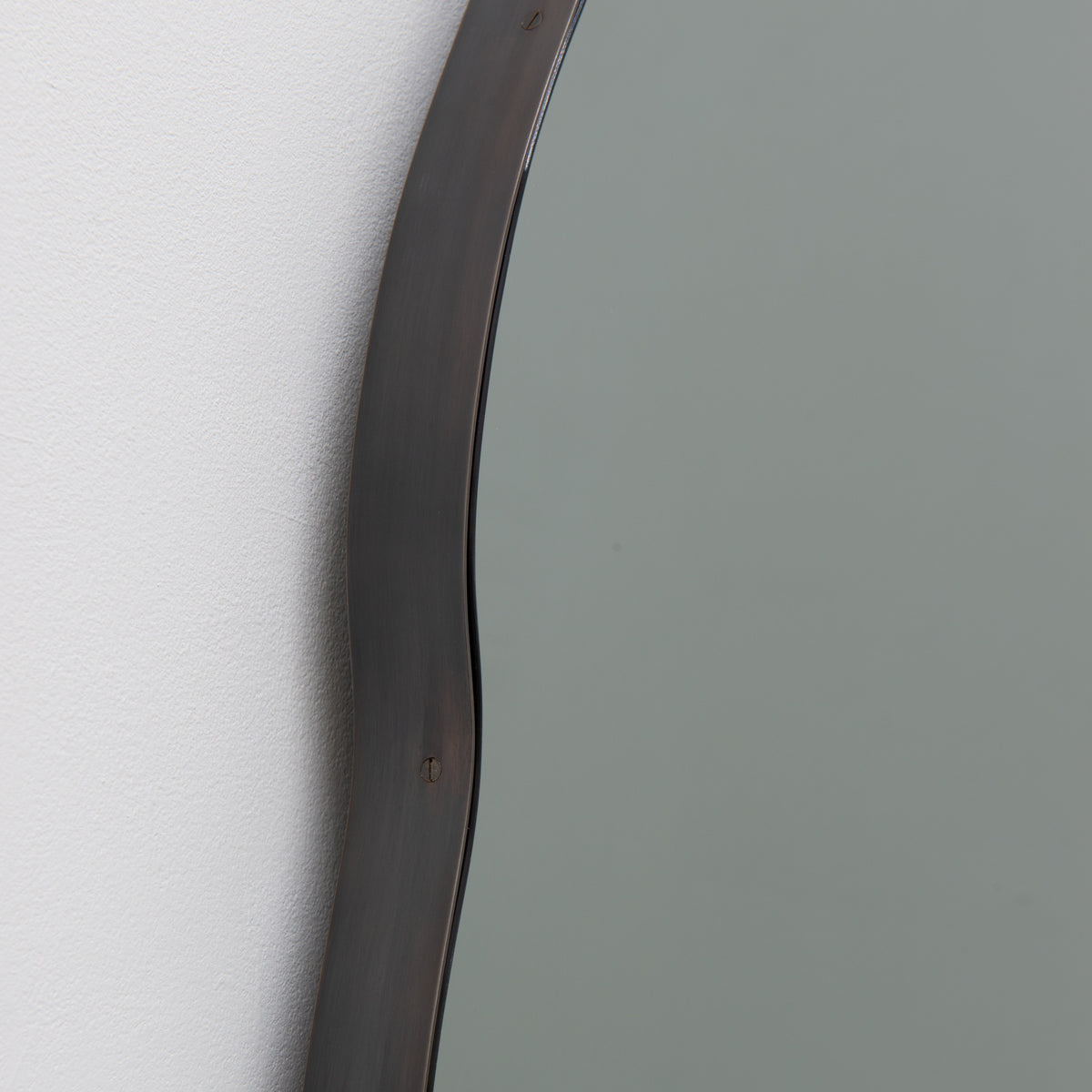 Ergon™ Organic Shaped Illuminated Contemporary Mirror with Blackened Stainless Steel Frame