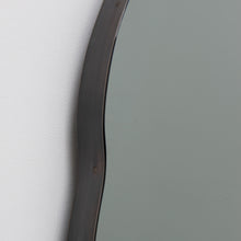 Ergon™ Organic Shaped Illuminated Contemporary Mirror with Blackened Stainless Steel Frame