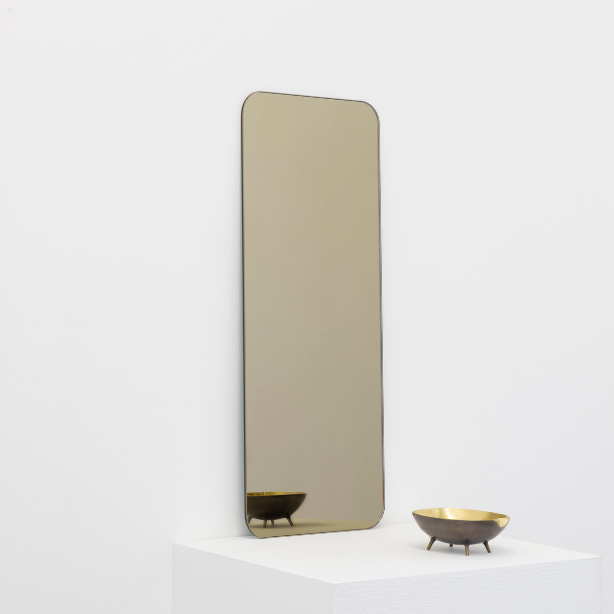 Ex-Display Quadris™ Rectangular Bronze Tinted Contemporary Frameless Mirror with Floating Effect