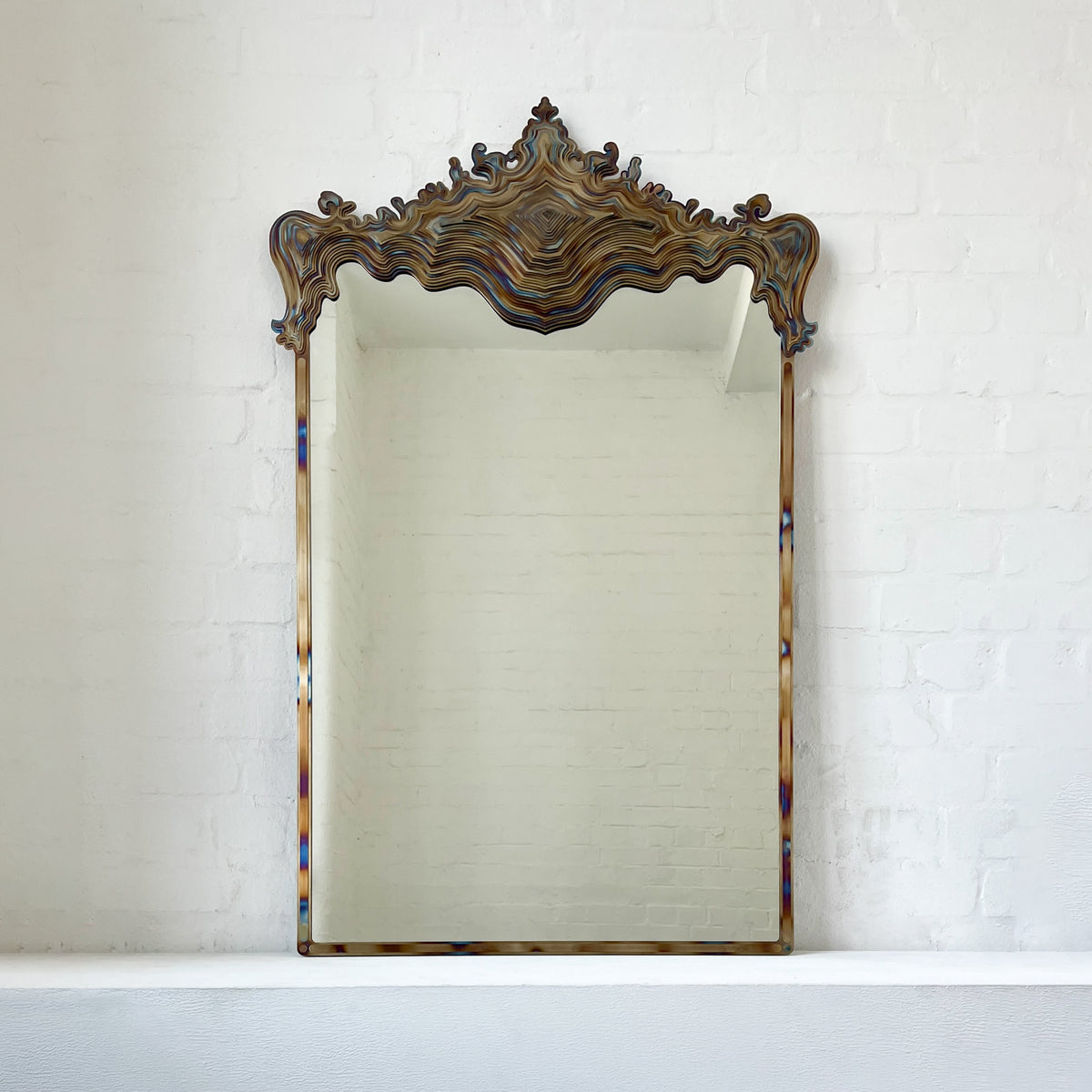 Asturias special edition mirror with a stunning tempered stainless steel frame