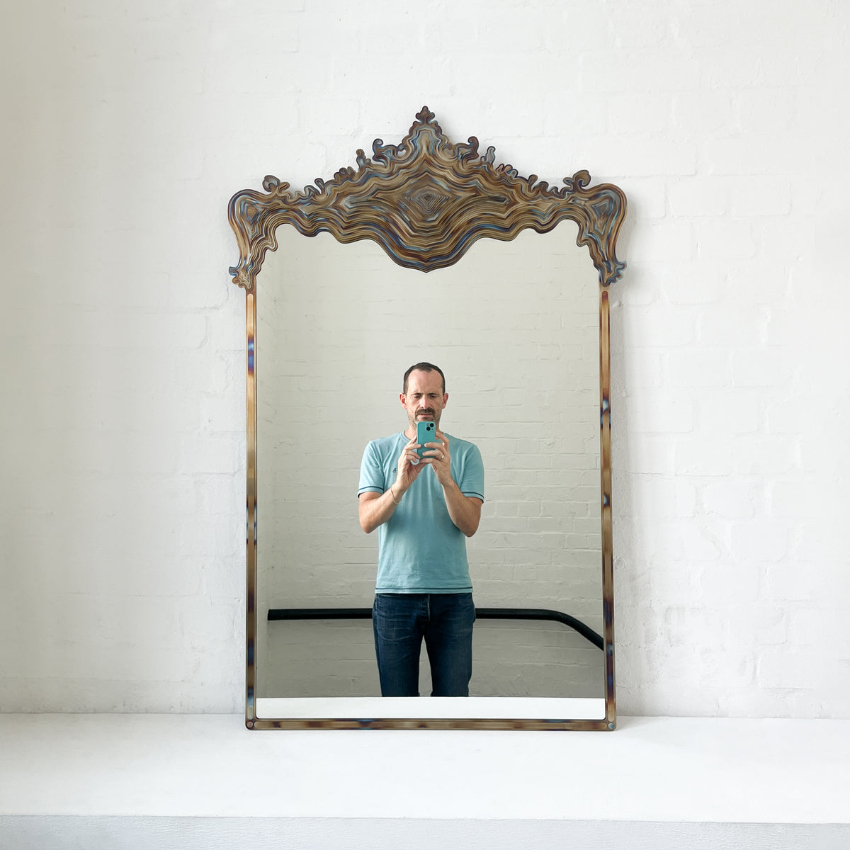 Asturias special edition mirror with a stunning tempered stainless steel frame