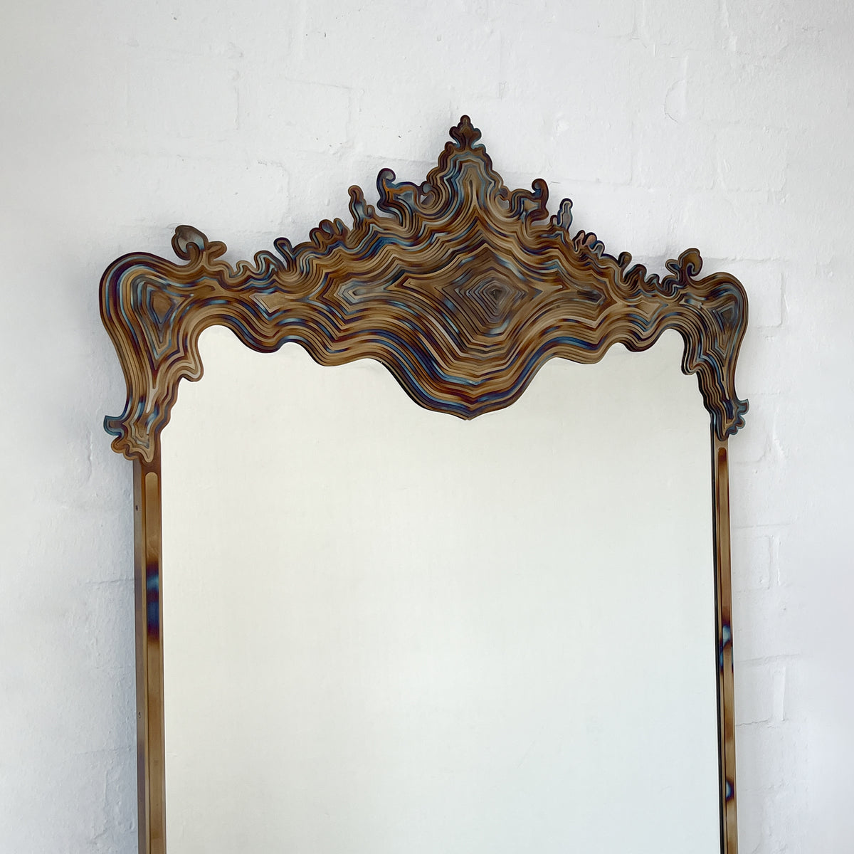 Asturias special edition mirror with a stunning tempered stainless steel frame