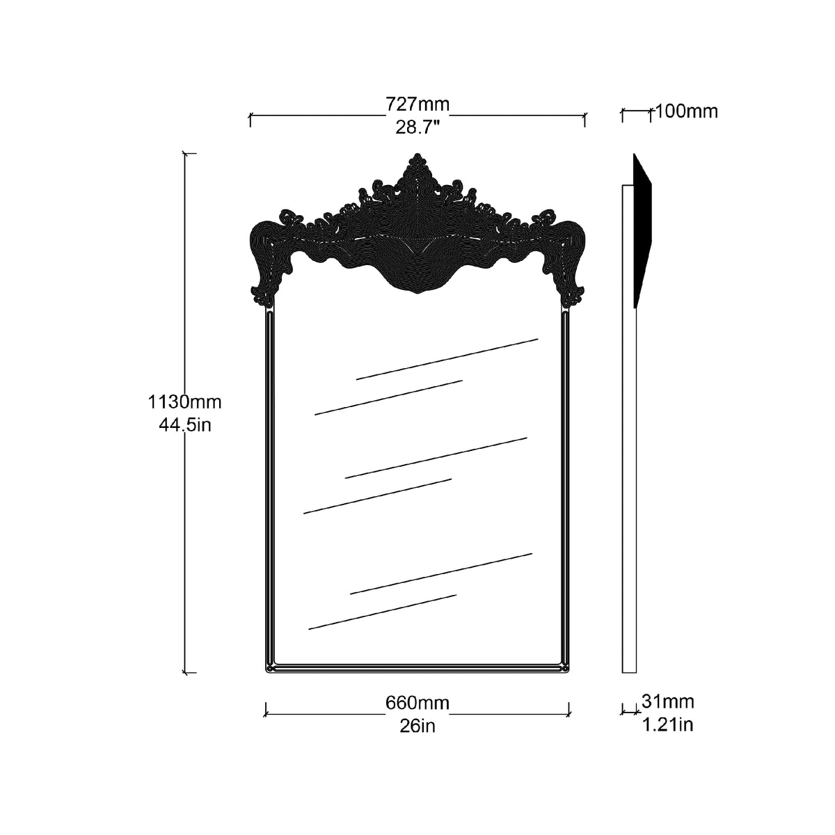 Asturias™ Special Edition Mirror with Tempered Stainless Steel Frame
