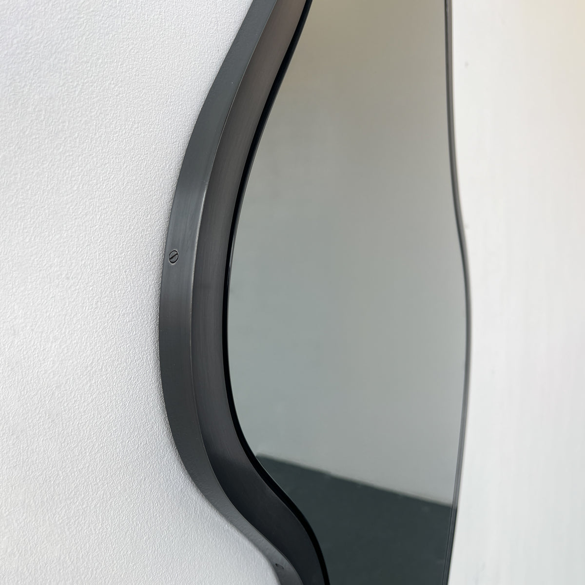 Bapa™ Freeform Organic Black Tinted Mirror with a Blackened Metal Frame