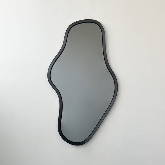 Bapa™ Freeform Organic Black Tinted Mirror with a Blackened Metal Frame