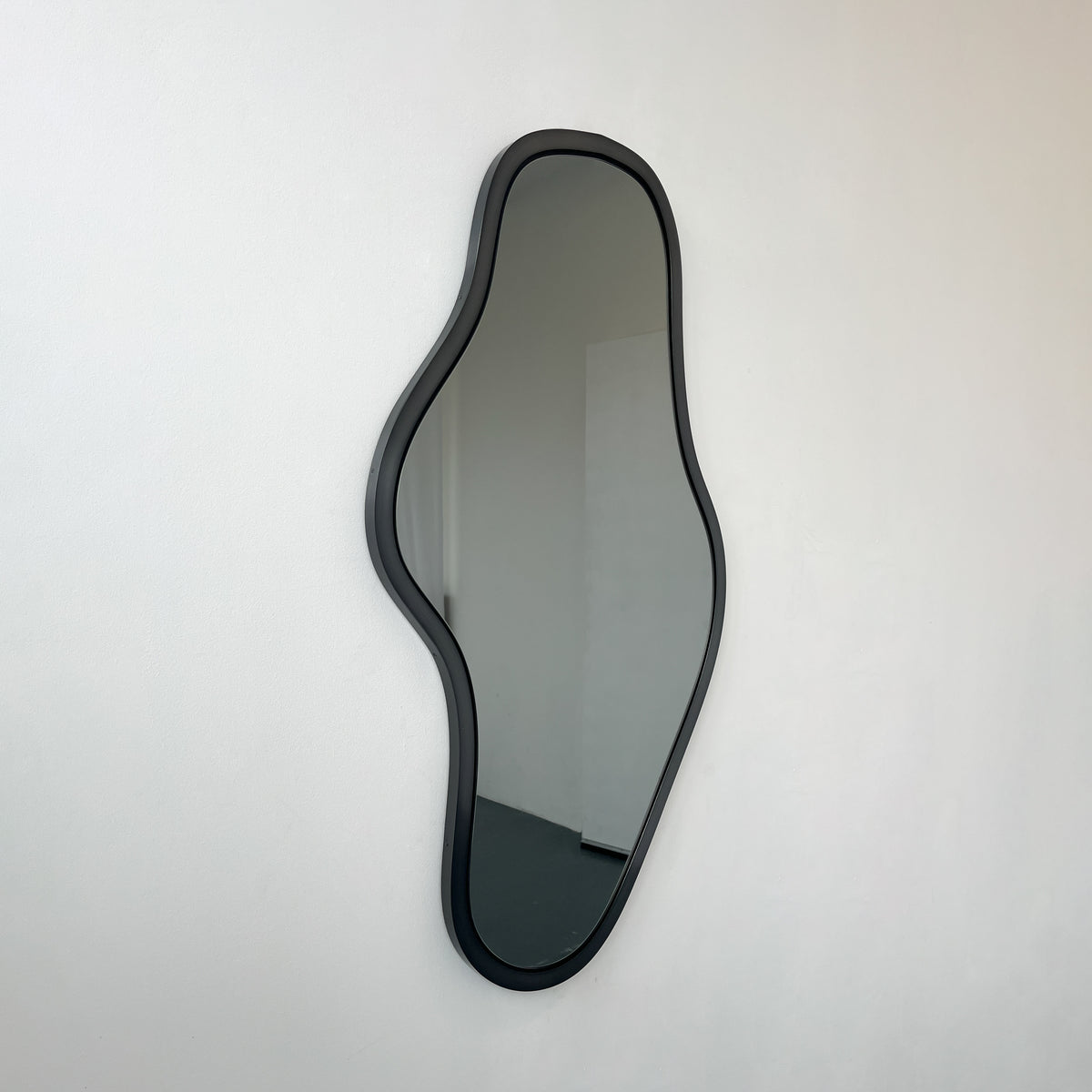 Bapa™ Freeform Organic Black Tinted Mirror with a Blackened Metal Frame
