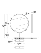 Set of Two Orbis™ Modern Countertop Round Illuminated Bathroom Mirrors with Brass Frame
