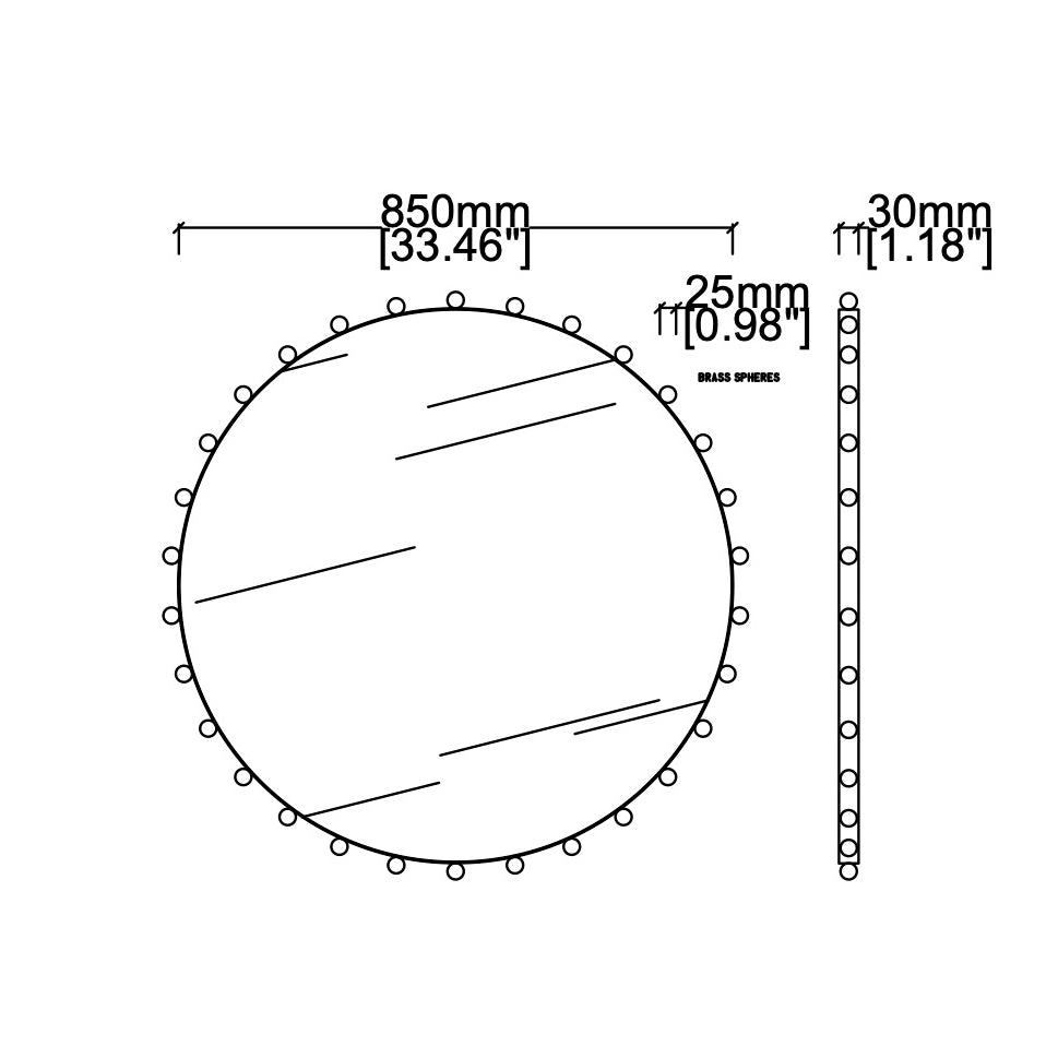 NEW Bobbin Orbis™ Round Mirror with Decorative Bronze Patina Frame