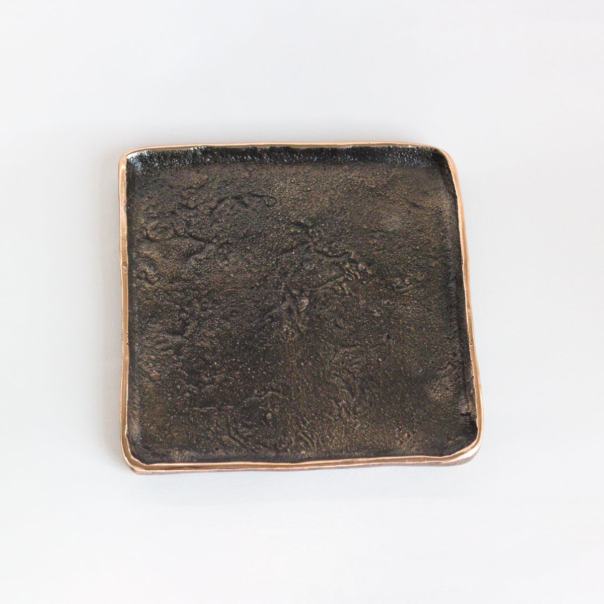 Small Handmade Cast Bronze Trinket Tray Inspired by Wabi-Sabi