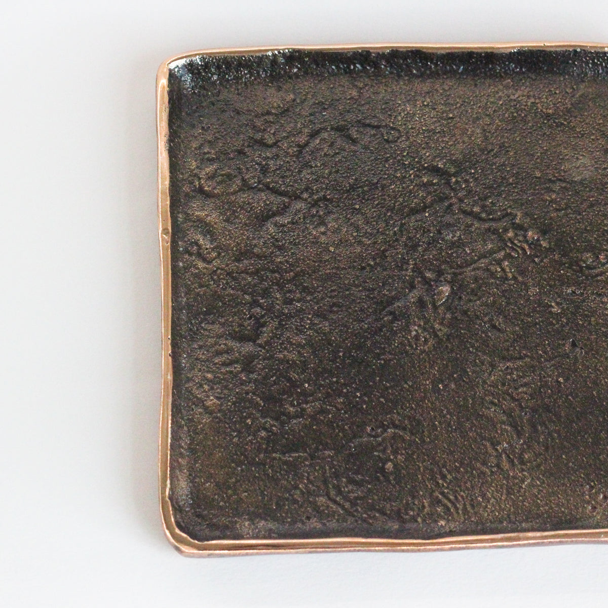 Small Handmade Cast Bronze Trinket Tray Inspired by Wabi-Sabi