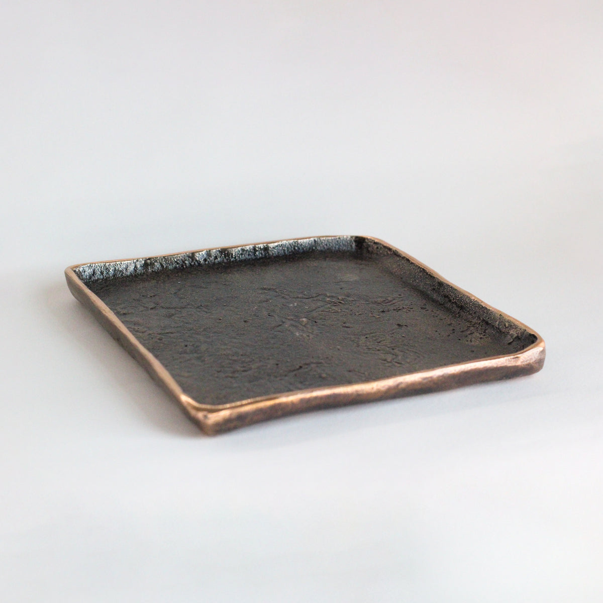 Small Handmade Cast Bronze Trinket Tray Inspired by Wabi-Sabi
