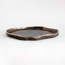 Rounded Handmade Cast Bronze Trinket Tray Inspired by Wabi-Sabi, videpoche
