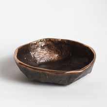 Rounded Handmade Cast Bronze Bowl Inspired by Wabi-Sabi, Vide-Poche