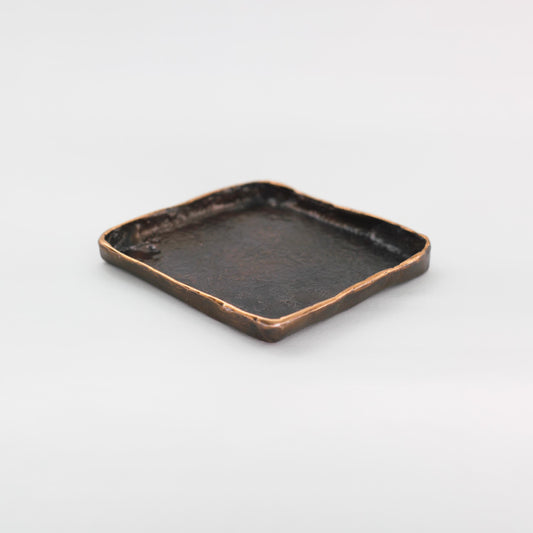 Small Handmade Cast Bronze Trinket Tray Inspired by Wabi-Sabi