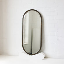 Capsula™ Capsule Shape Bevelled Mirror with Bronze Patina Full Frame
