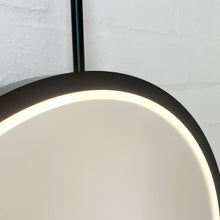 Capsula™ Ceiling Suspended Illuminated Mirror with Contemporary Black Full Frame