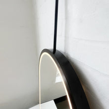 Capsula™ Ceiling Suspended Illuminated Mirror with Contemporary Black Full Frame