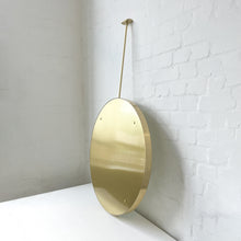 Orbis™ Ceiling Suspended Illuminated Round Mirror with Full Brass Frame