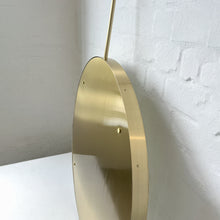 Orbis™ Ceiling Suspended Illuminated Round Mirror with Full Brass Frame