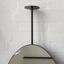 Ovalis™ Ceiling Suspended Pendant Mirror with a Modern Matte Black Frame