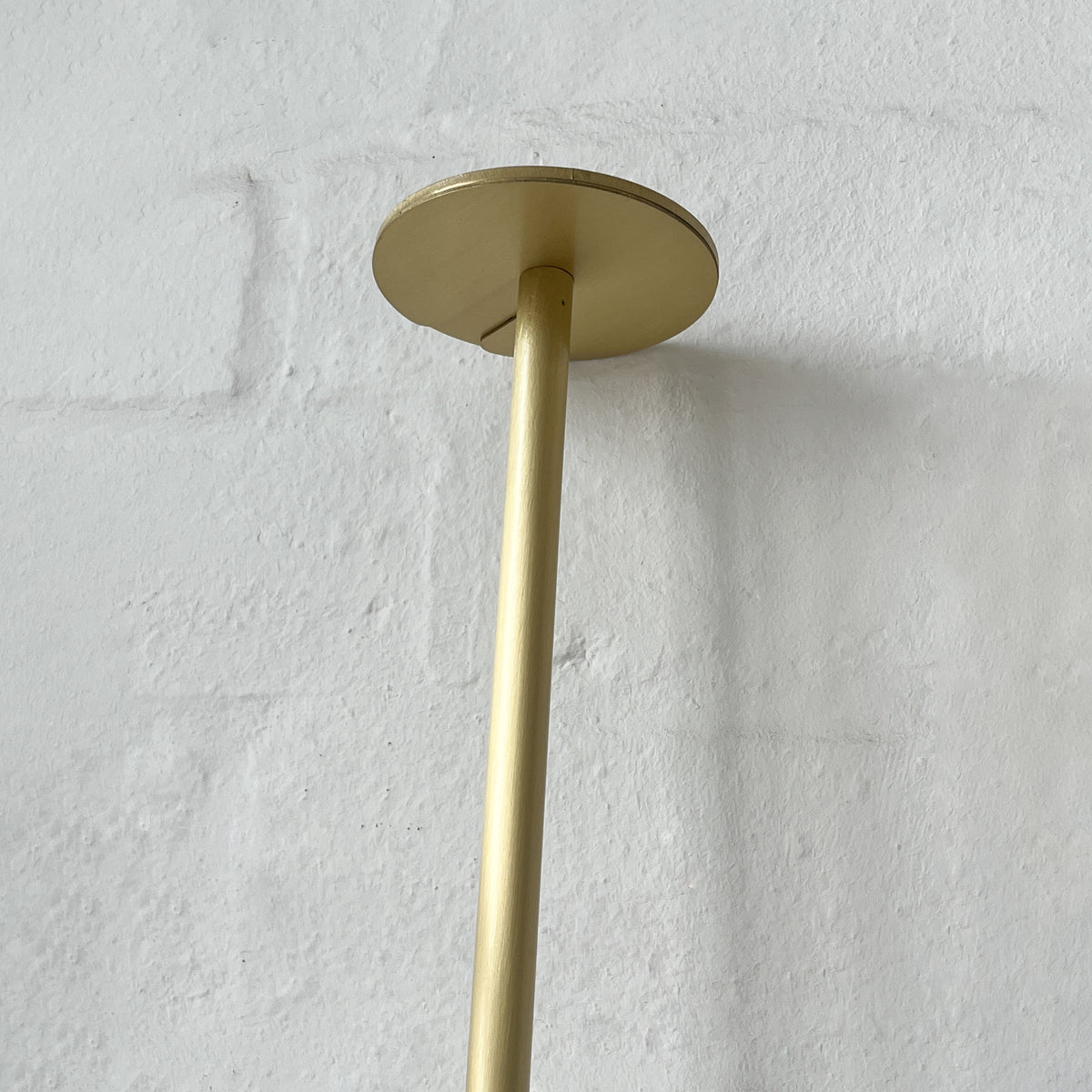 Ceiling Suspended Front Illuminated Oval Mirror, Brass Frame