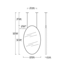 Ovalis™ Ceiling Suspended Oval Mirror with Front Illumination, Brass Frame