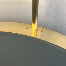 In Stock Orbis™ Ceiling Suspended Round Mirror with Brass Frame and Front Illumination