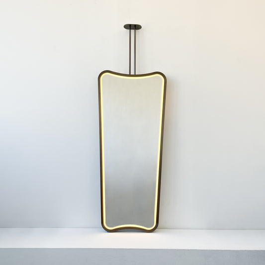Vintage Inspired Ceiling Suspended Decorative Mirror with Illumination