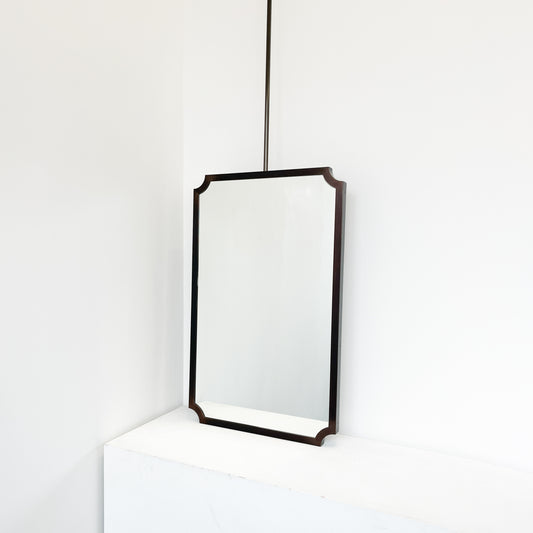Ceiling Suspended Vintage N.8 Mirror with Bronze Patina Scalloped Frame