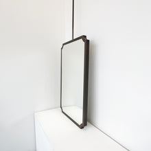 Ceiling Suspended Vintage N.8 Scalloped Mirror with Bronze Patina Full Frame