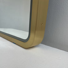 Vintage Inspired Ceiling Suspended Illuminated Mirror with Brass Frame