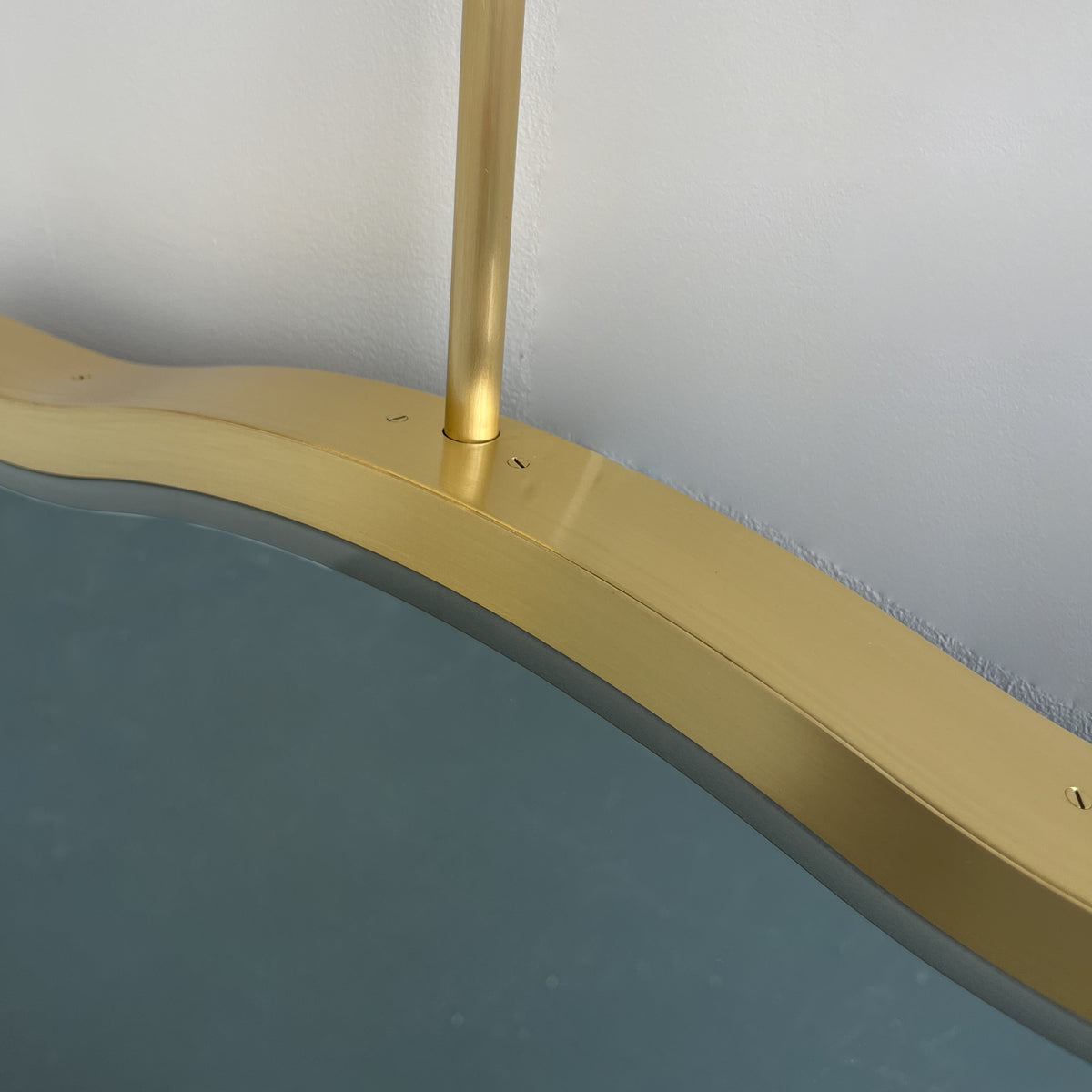 Vintage Inspired Ceiling Suspended Illuminated Mirror with Brass Frame