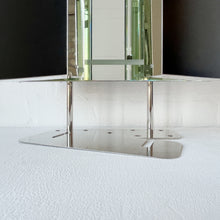 Illuminated Triptych Countertop Mirror with Minimalist Nickel Plated Frame
