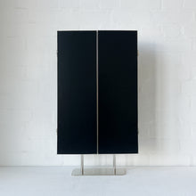 Illuminated Triptych Countertop Mirror with Minimalist Nickel Plated Frame
