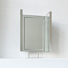 Illuminated Triptych Countertop Mirror with Minimalist Nickel Plated Frame