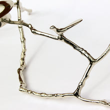 Magnolia Twig Nickel Plated Candle Holder, Long