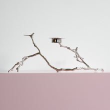 Magnolia Twig Nickel Plated Candle Holder, Long