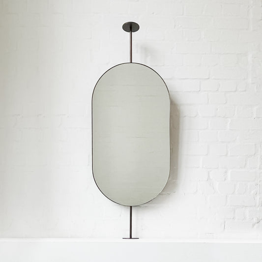 Countertop-to-Ceiling Capsula™ Mirror with Bronze Patina Brass Frame