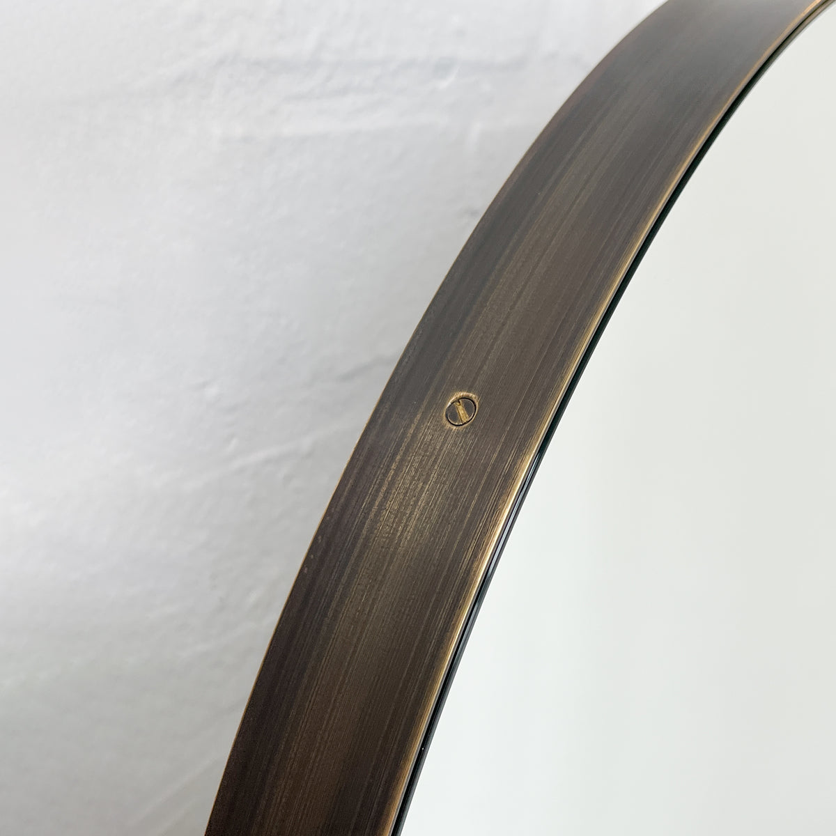 Countertop-to-Ceiling Capsula™ Mirror with Bronze Patina Brass Frame