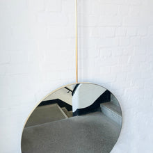 Orbis™ Countertop to Ceiling Round Mirror with Brass Frame