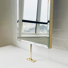 Quadris™ Countertop to Ceiling Rectangular Bevelled Mirror with Brass Frame